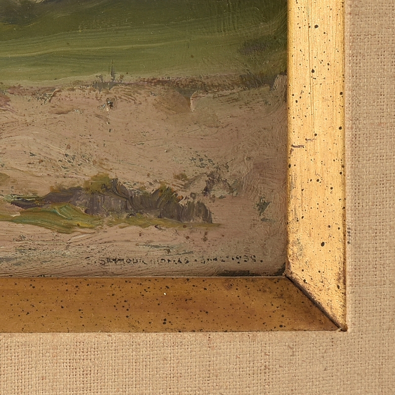 Artwork by Stephen Thomas, Trepieds France, Near Étaples, Made of oil on board