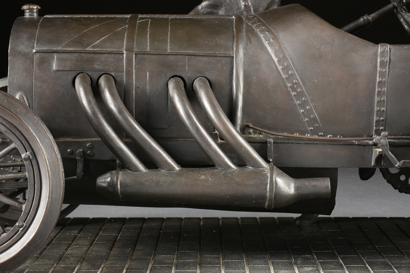 Artwork by Carl Hungness, Ralph DePalma's 1912 Indianapolis 500 Defeat, Made of patinated bronze