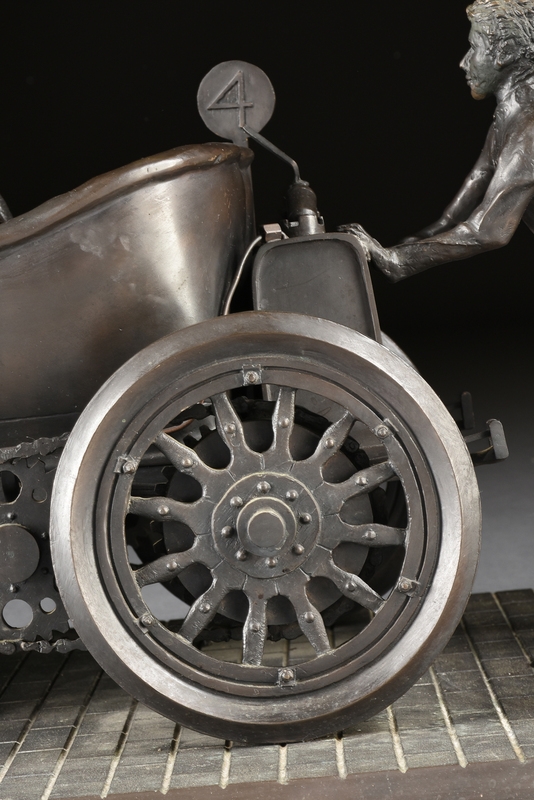 Artwork by Carl Hungness, Ralph DePalma's 1912 Indianapolis 500 Defeat, Made of patinated bronze