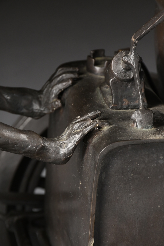 Artwork by Carl Hungness, Ralph DePalma's 1912 Indianapolis 500 Defeat, Made of patinated bronze