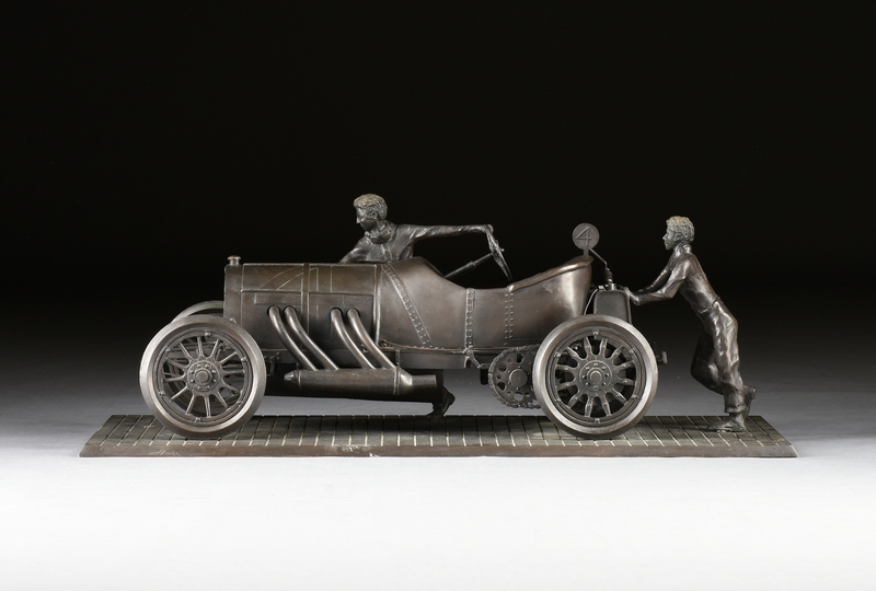Artwork by Carl Hungness, Ralph DePalma's 1912 Indianapolis 500 Defeat, Made of patinated bronze
