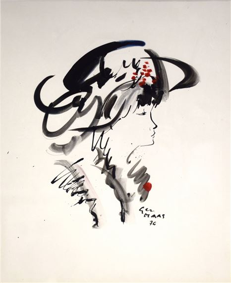 Young woman in the hat by Ger Maas, 1976