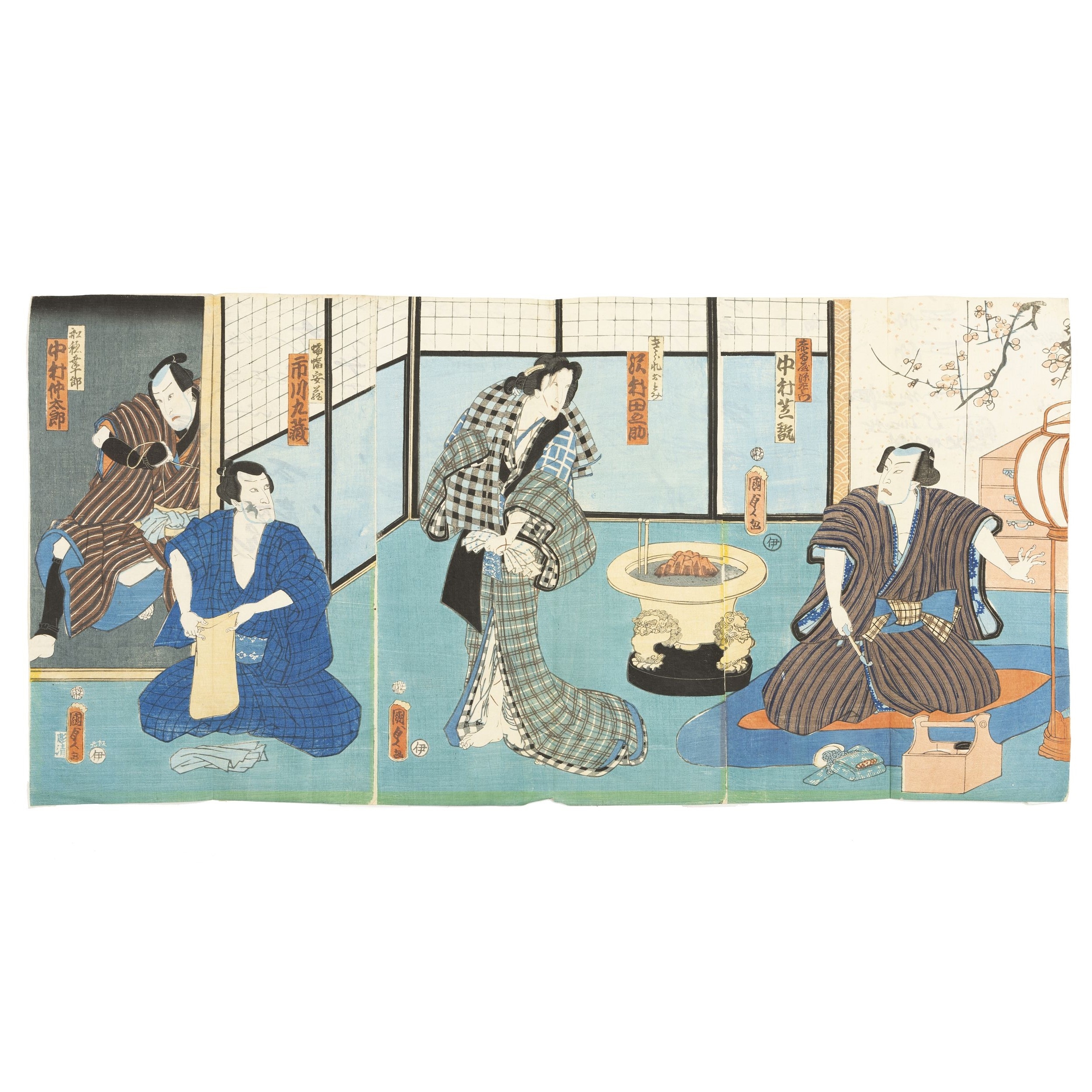 Utagawa Kunisada II | CENA INTERIOR DE KABUKI (1864) | MutualArt