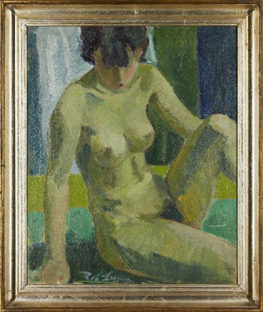 Artwork by Robert Leepin, Seated female nude, Made of oil on canvas