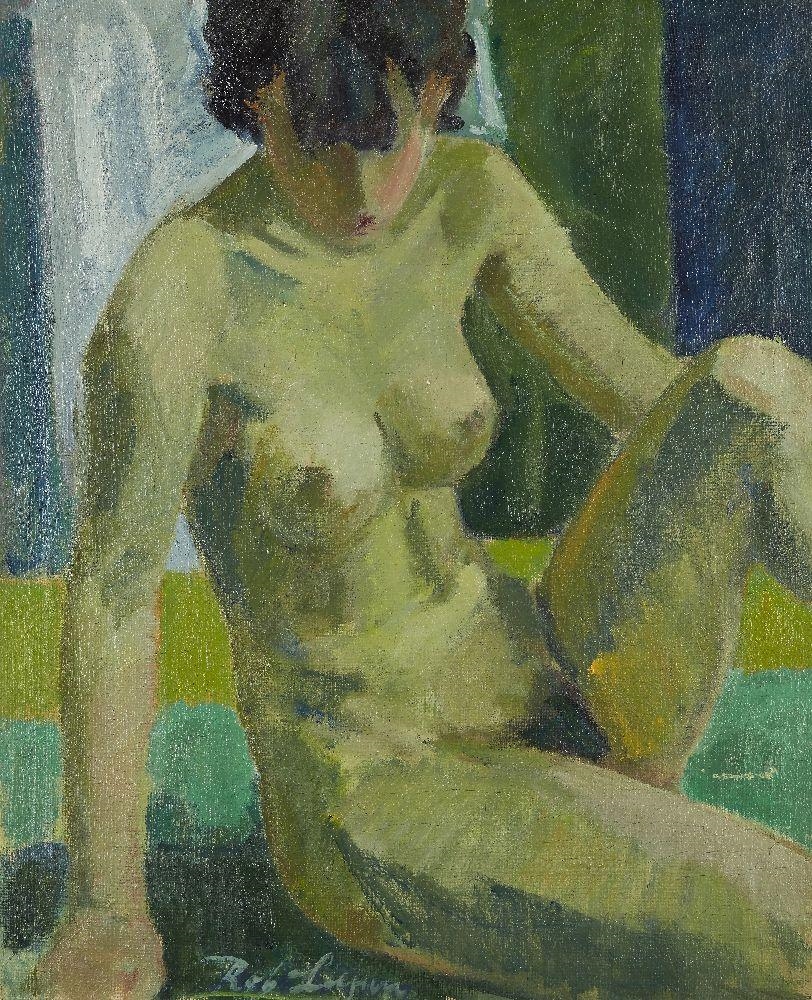 Artwork by Robert Leepin, Seated female nude, Made of oil on canvas