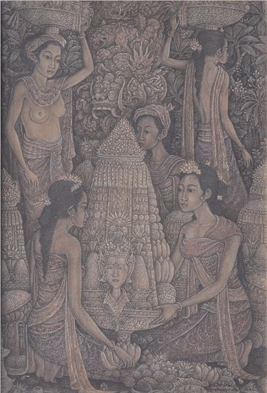 Preparing Offering by I Wayan Serathi