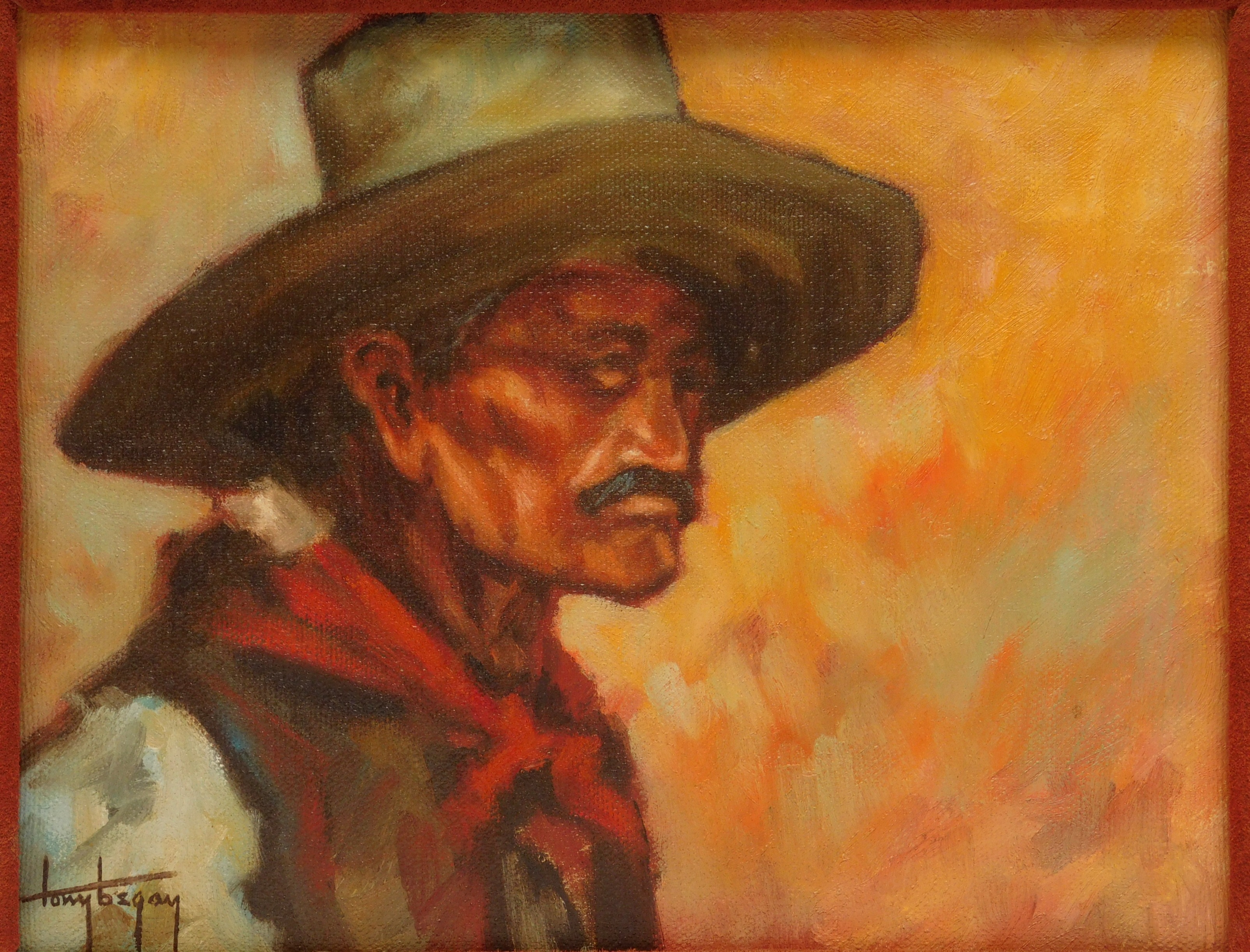 Artwork by Tony Begay, Old Navajo Man, Made of oil on canvas