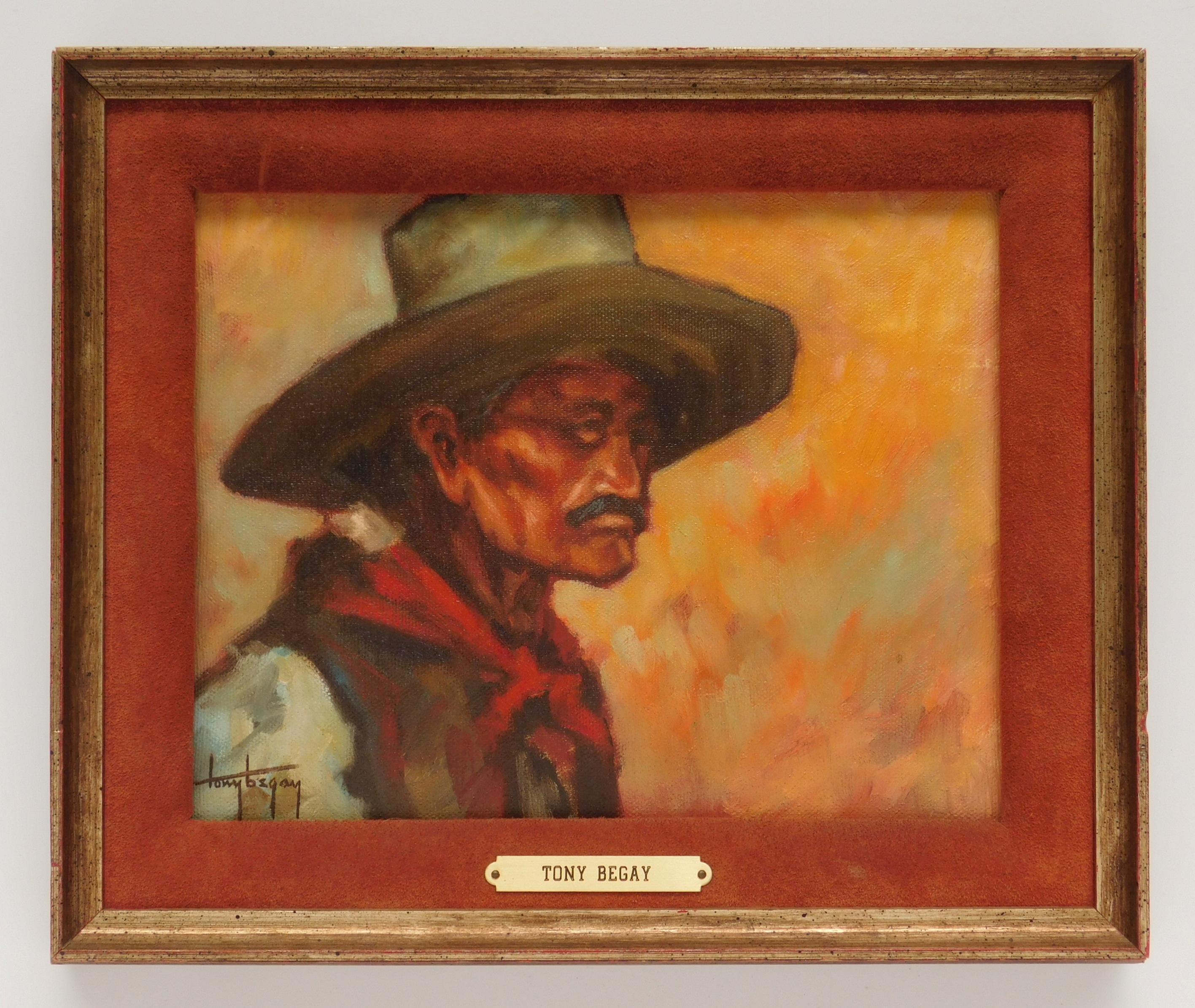 Artwork by Tony Begay, Old Navajo Man, Made of oil on canvas