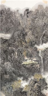 Landscape of Mountains and Streams - Wang Benjie