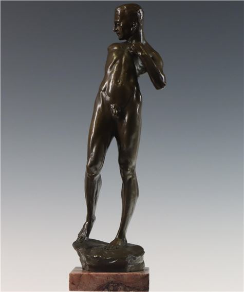 Reinhard Schnauder | Figural male nude with arched back after being ...