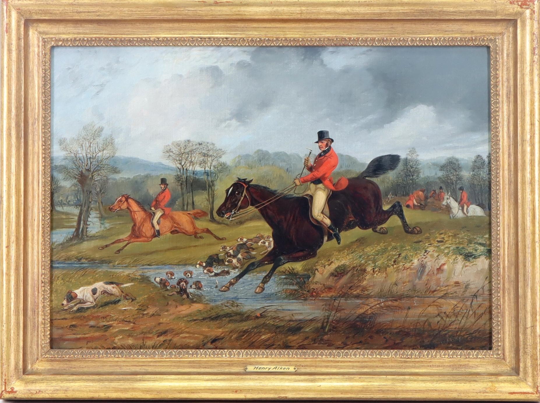 Henry Thomas Alken | Hunting scene with a pair of riders leaping a ...