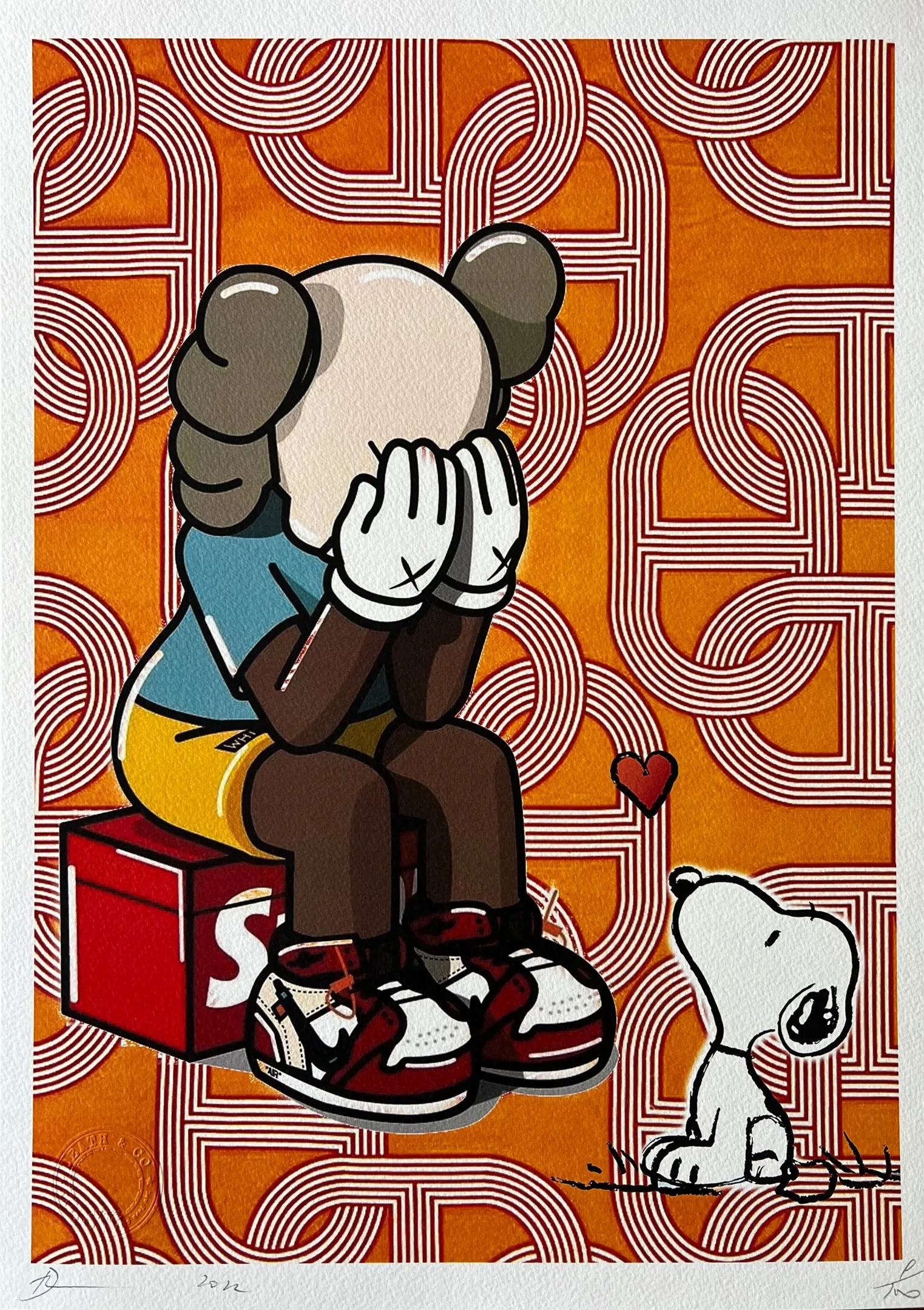 Death NYC Pop Art Graphic Print of Snoopy with Woodstock and Louis Vuitton,  2020