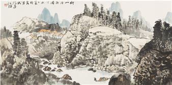 Map of boats in the countryside - Shi Jiangcheng