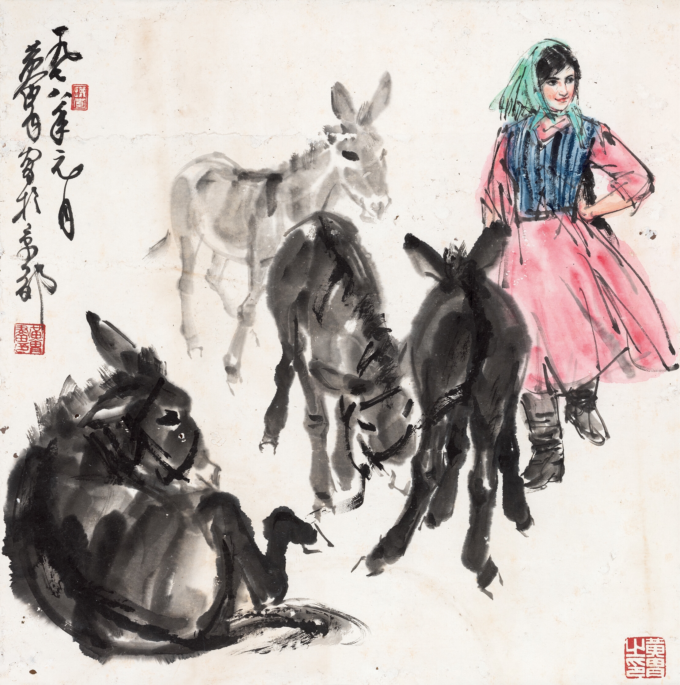 Huang Zhou | Chasing the donkey (1978) | MutualArt