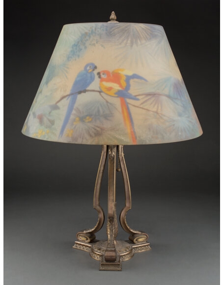 Artwork by Pairpoint Glass Company, Pairpoint Reverse-Painted Glass and Lacquered Metal, Made of Painted Glass and Lacquered Metal