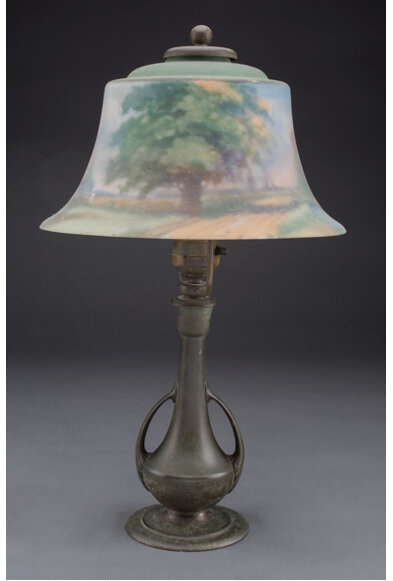 Artwork by Pairpoint Glass Company, Pairpoint Reverse-Painted Glass and Patinated Metal, Made of Painted Glass and Patinated Metal