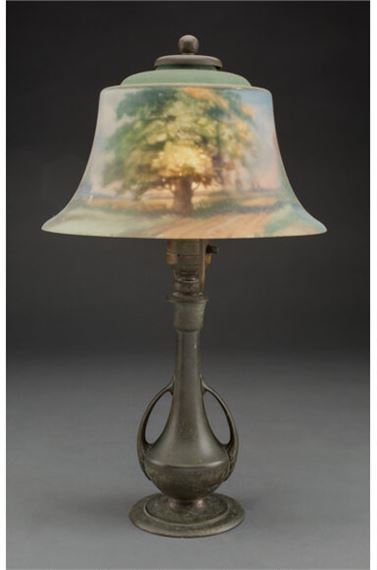 Pairpoint Reverse-Painted Glass and Patinated Metal by Pairpoint Glass Company, circa 1920