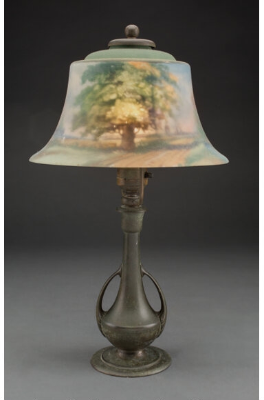 Artwork by Pairpoint Glass Company, Pairpoint Reverse-Painted Glass and Patinated Metal, Made of Painted Glass and Patinated Metal