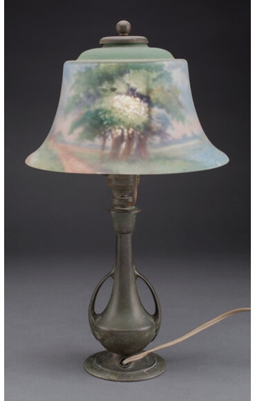 Artwork by Pairpoint Glass Company, Pairpoint Reverse-Painted Glass and Patinated Metal, Made of Painted Glass and Patinated Metal