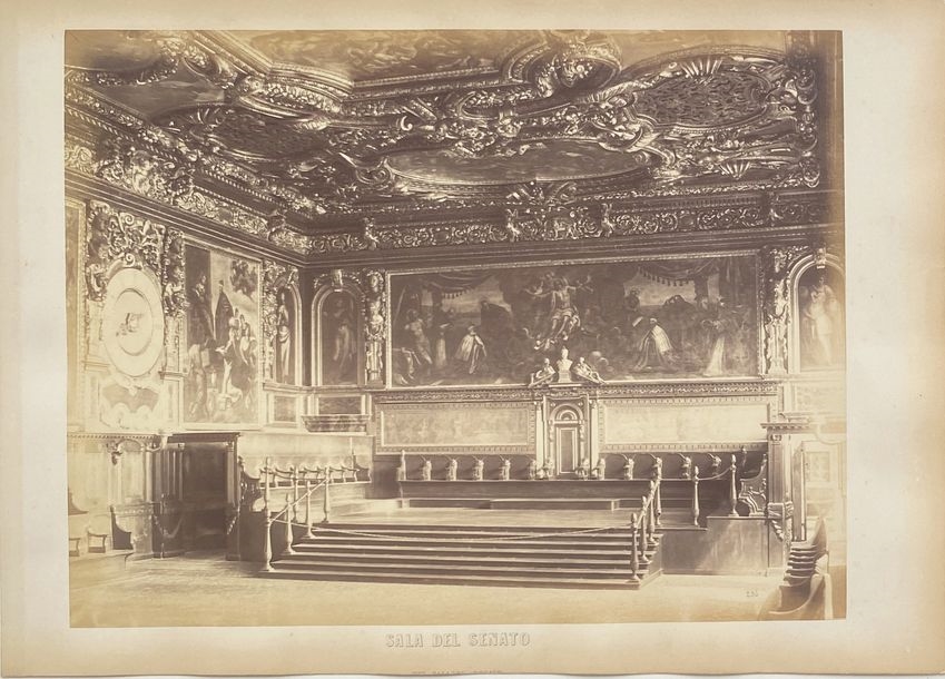 Artwork by Carlo Naya, View of the Vestibule of Saint Mark, Made of prints mounted on cardboard