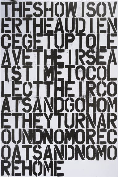 Untitled (The Show Is Over) by Felix González-Torres, Christopher Wool, 1993