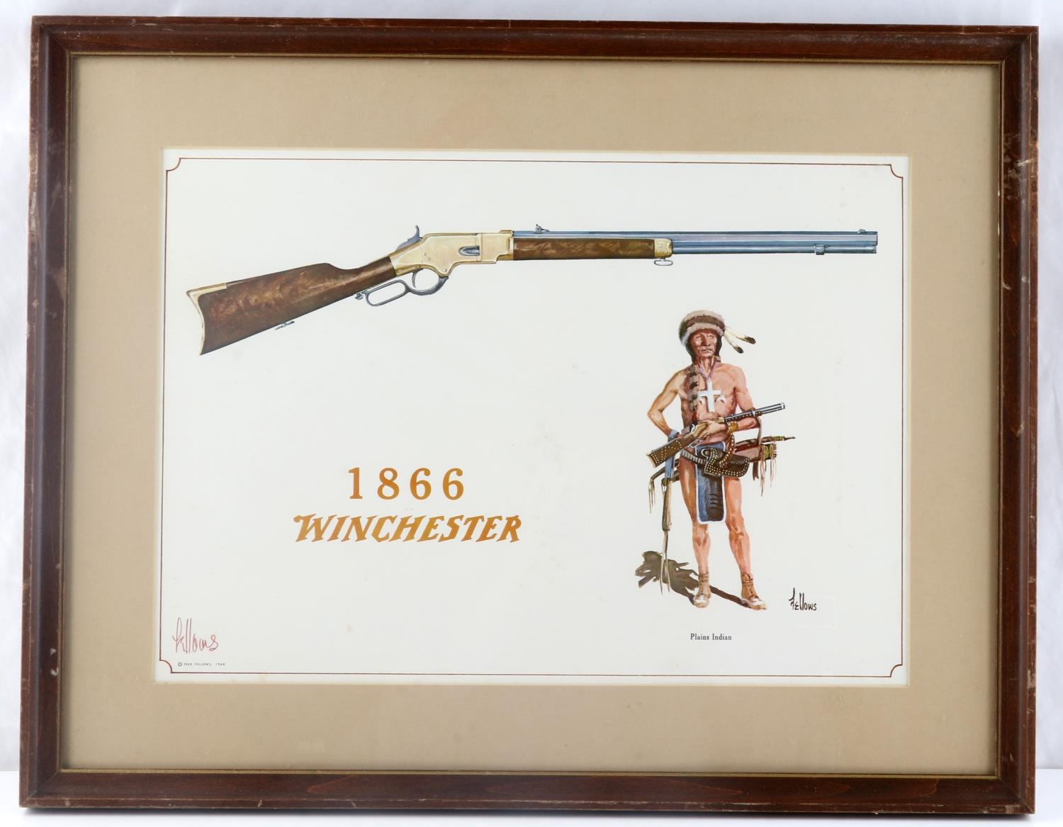 Fred Fellows FRED FELLOWS SIGNED 1968 WINCHESTER FRONTIER PRINT