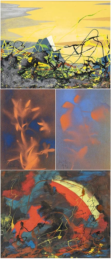 Artwork by Amintore Fanfani, Compositions, Made of oil on masonite, retouched silk-screen in acrylic colors