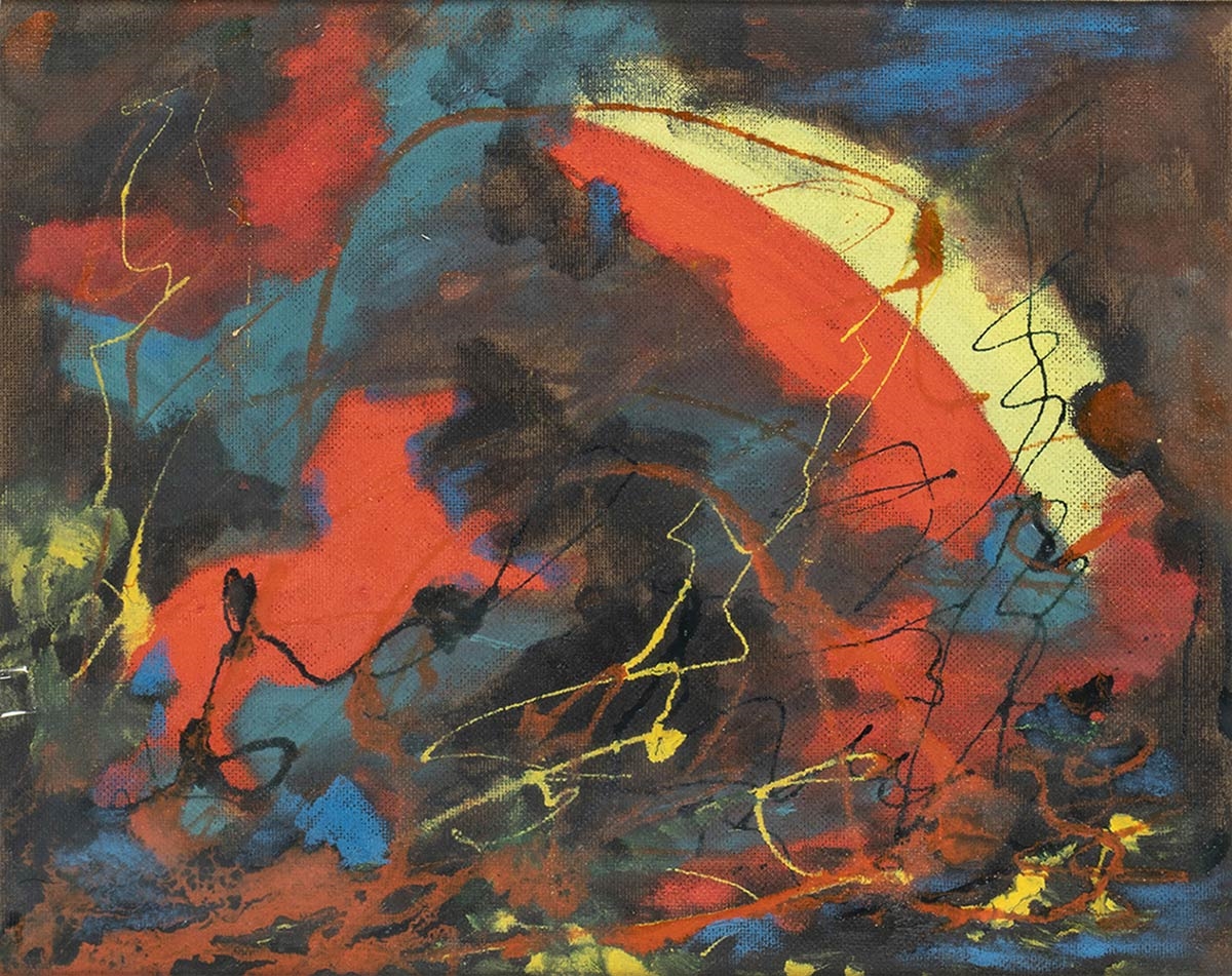 Artwork by Amintore Fanfani, Compositions, Made of oil on masonite, retouched silk-screen in acrylic colors