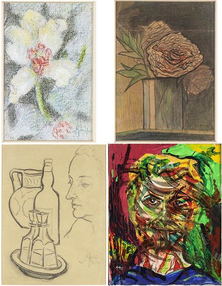 Vase of peonies; Still life; Portrait of Maria