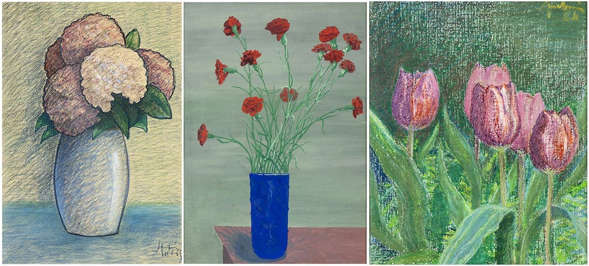 Artwork by Amintore Fanfani, Compositions, Made of oil on cardboard, pastels, tempera