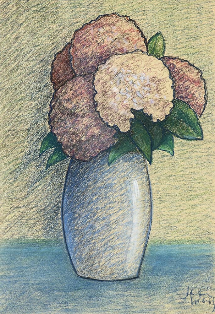 Artwork by Amintore Fanfani, Compositions, Made of oil on cardboard, pastels, tempera