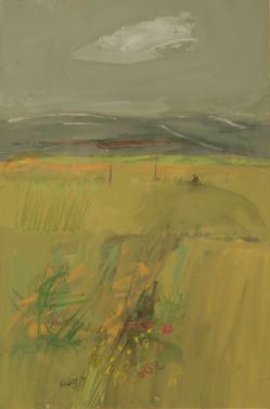 Landscape under grey skies by Robert Kelsey, 1970