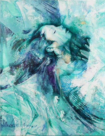 Turqoise Portait by Andrzej Filipowicz