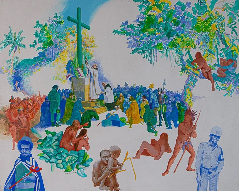 Glauco Rodrigues A Primeira Missa no Brasil Segundo Vitor Meireles (1980) MutualArt