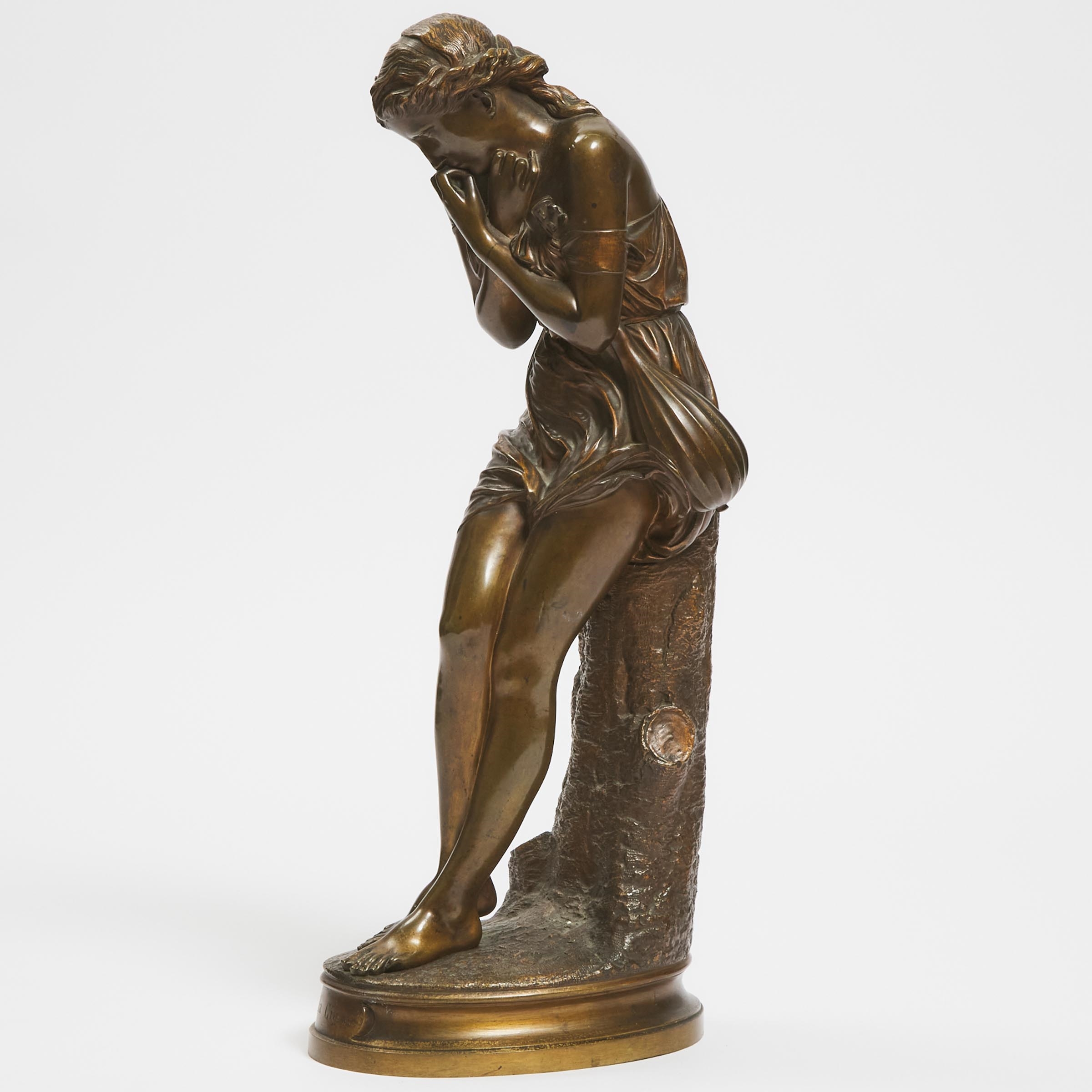 Artwork by Jean Jules Cambos, LA CIGALE, Made of patinated bronze