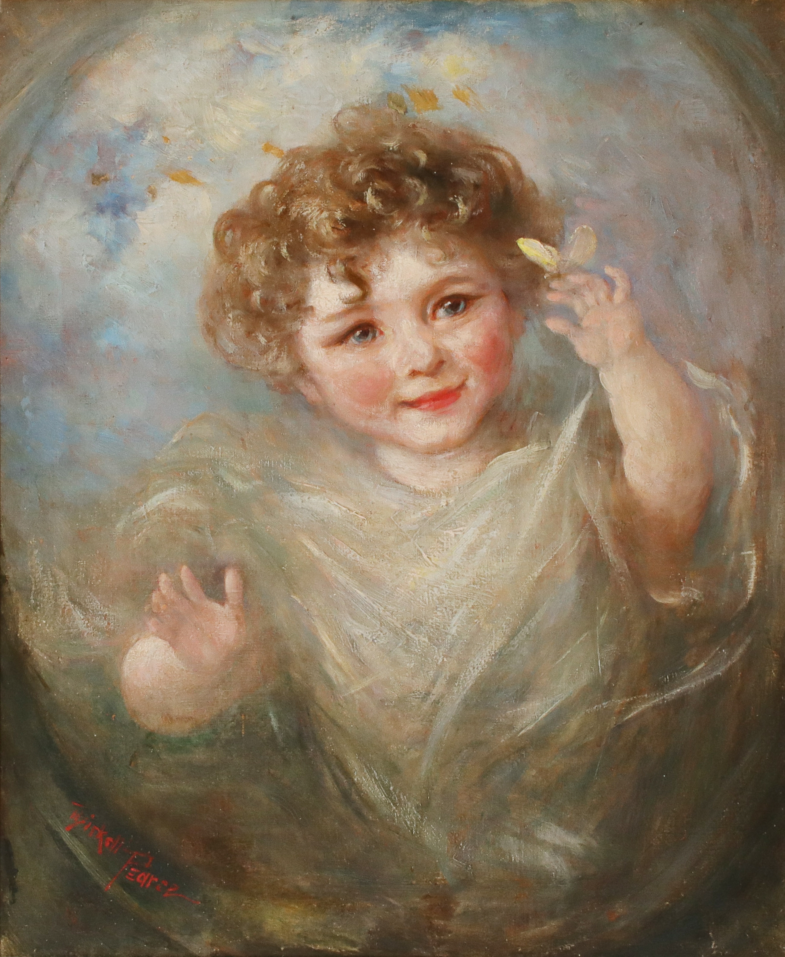 Thirkell Pearce | The portrait of a towheaded child with yellow ...