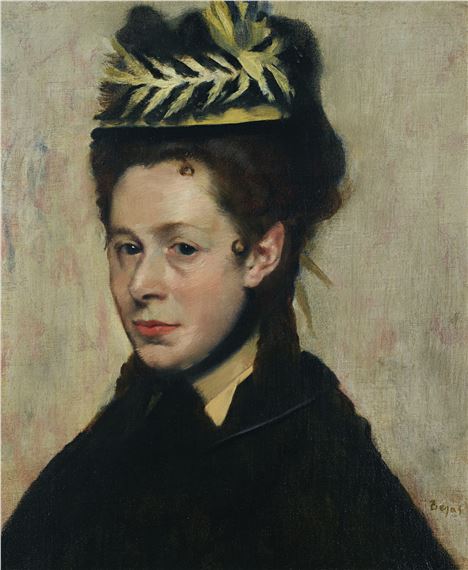 Buste de femme au chapeau à plumes by Edgar Degas, Painted circa 1887