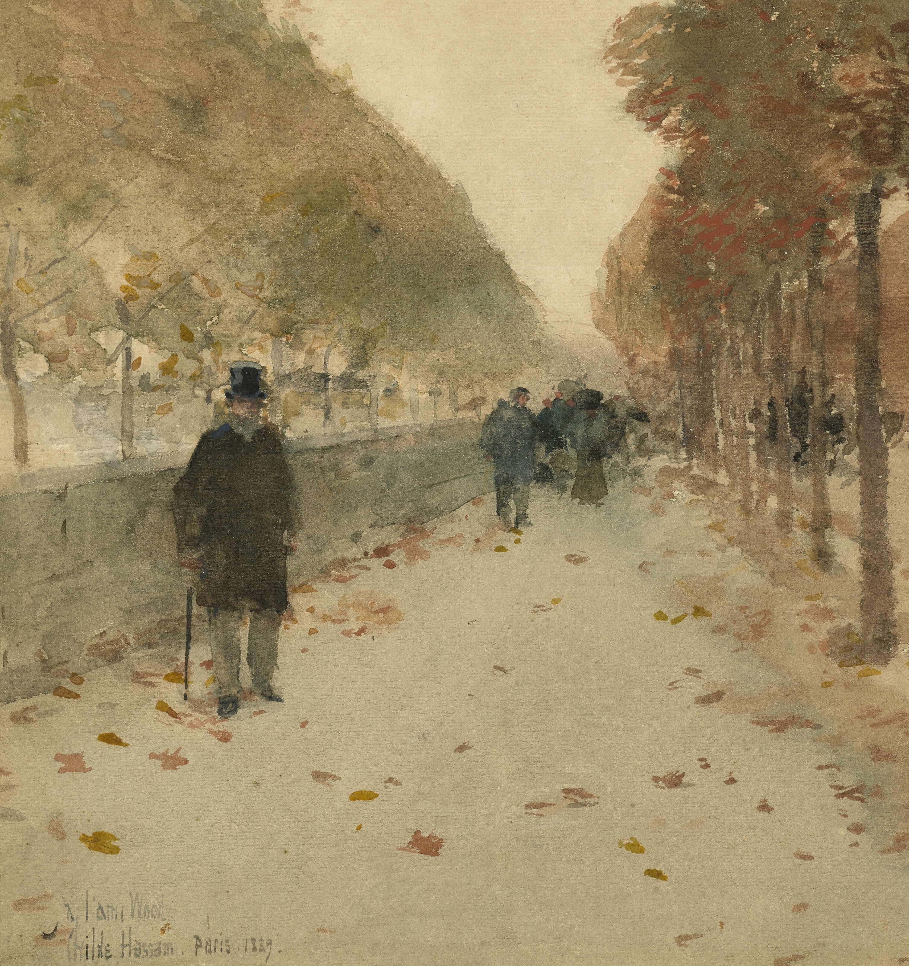 Artwork by Childe Hassam, Quai du Louvre, Made of watercolor, gouache and pencil on paper