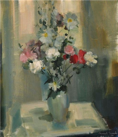 Still Life with Flowers by Clement Serneels, 1975