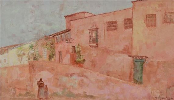 STREET SCENE by Antonio Vasquez Parra, dated 1969