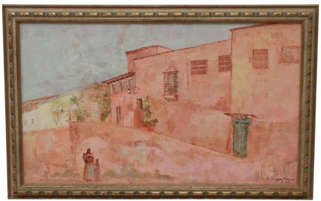 Artwork by Antonio Vasquez Parra, STREET SCENE, Made of oil on canvas
