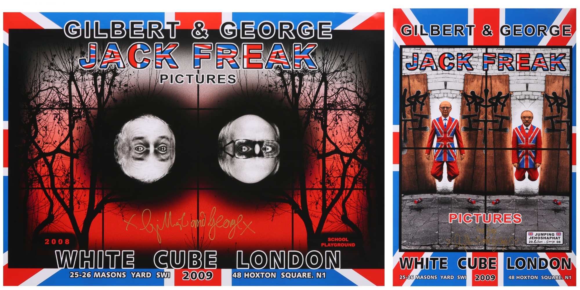 Artwork by Gilbert & George, Jack Freak, Made of two offset lithographic posters in colours on smooth wove