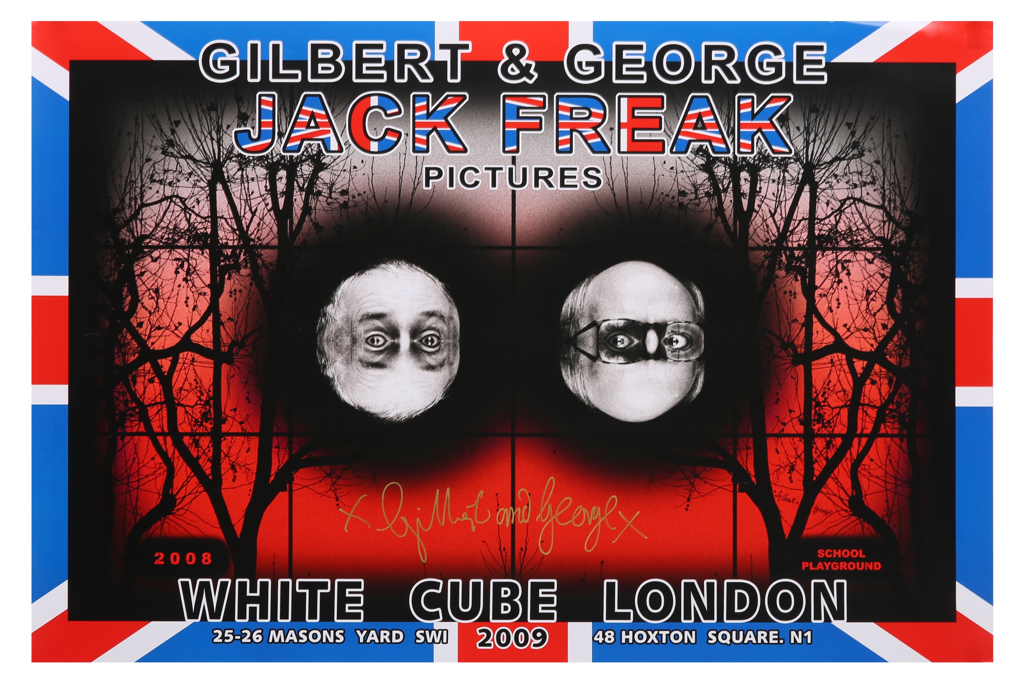 Artwork by Gilbert & George, Jack Freak, Made of two offset lithographic posters in colours on smooth wove