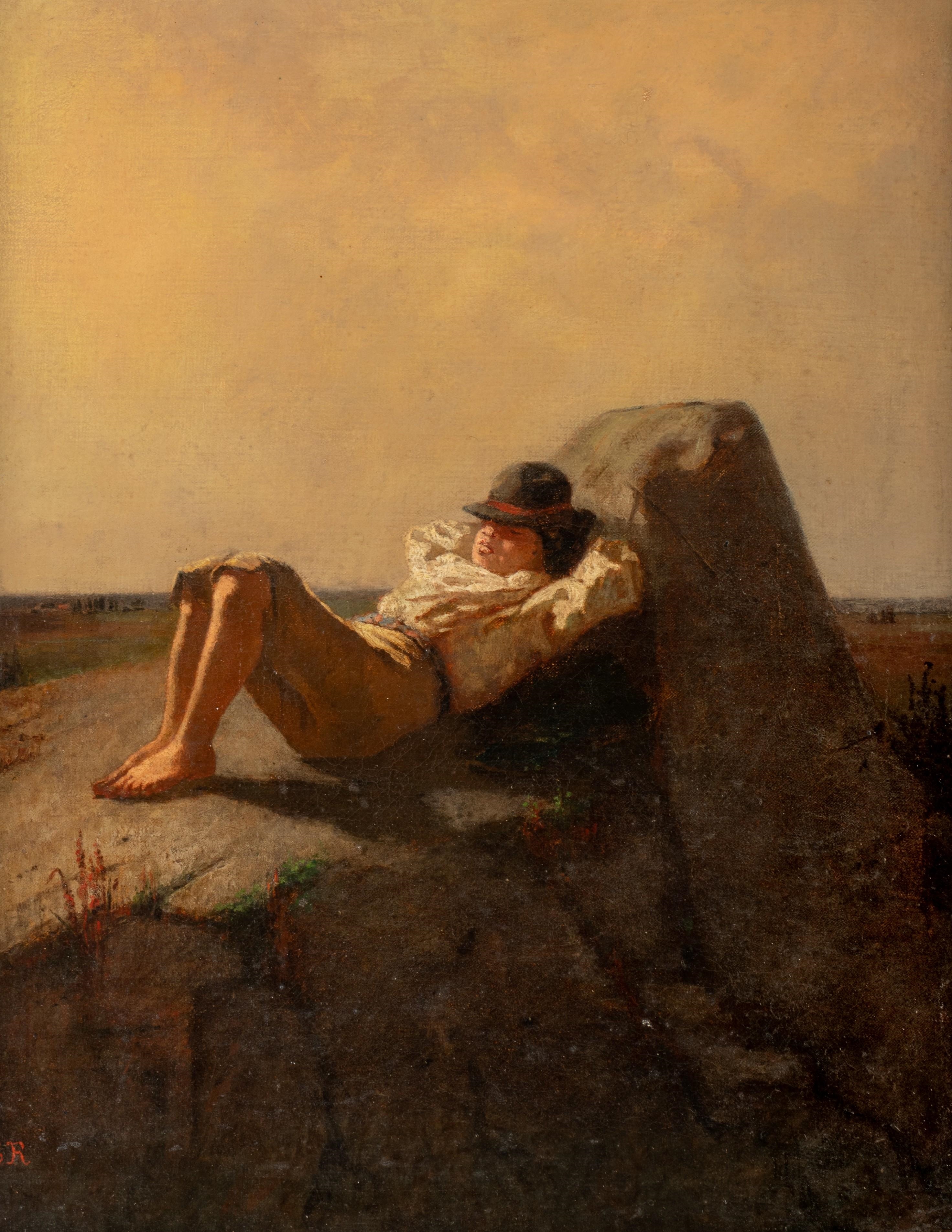 Artwork by Gustave Ricard, Resting boy, Made of oil on canvas