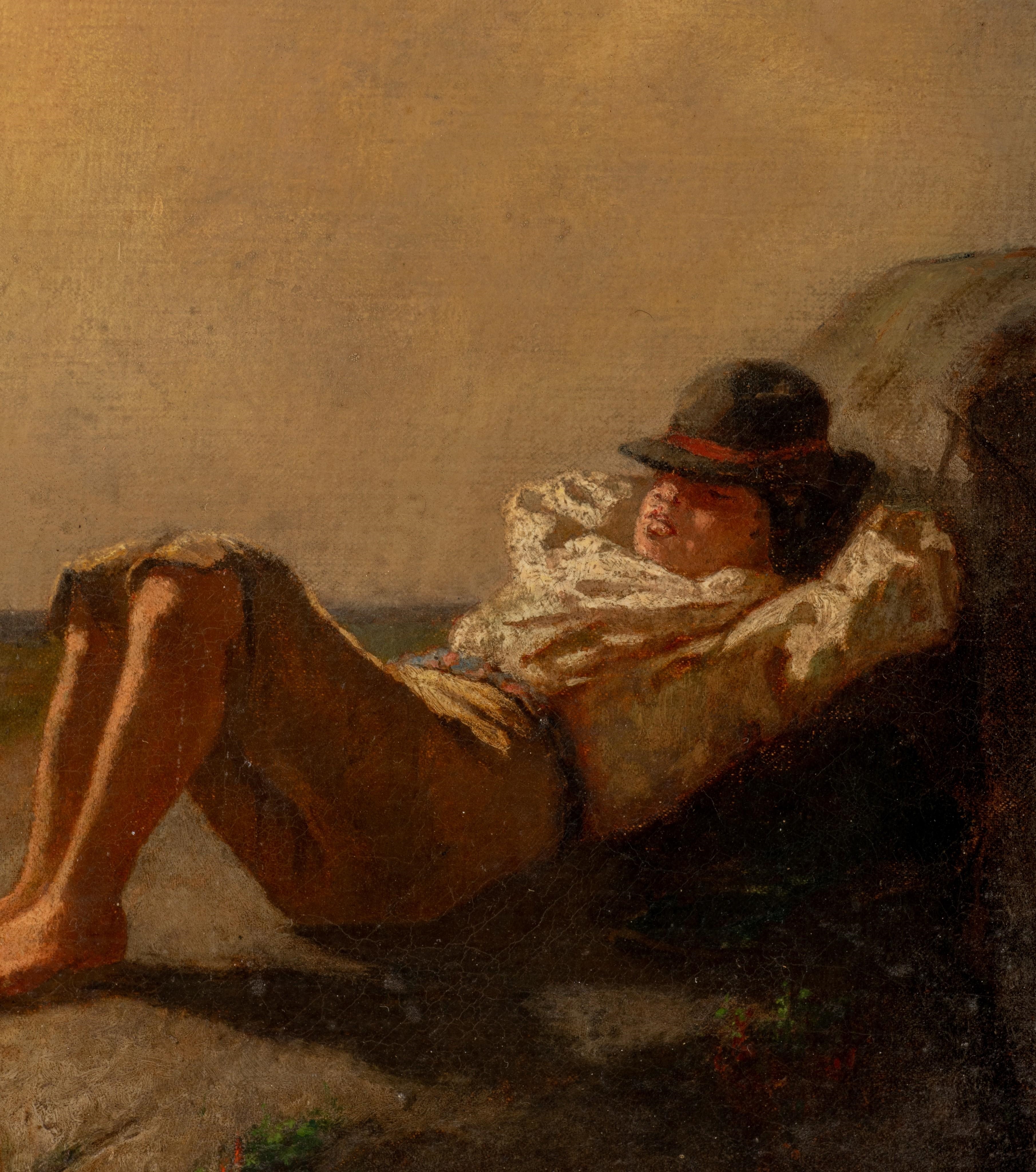 Artwork by Gustave Ricard, Resting boy, Made of oil on canvas
