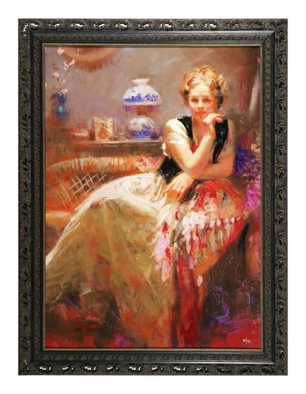 Daeni Pino Hand embellished serigraph on canvas by Pino MutualArt