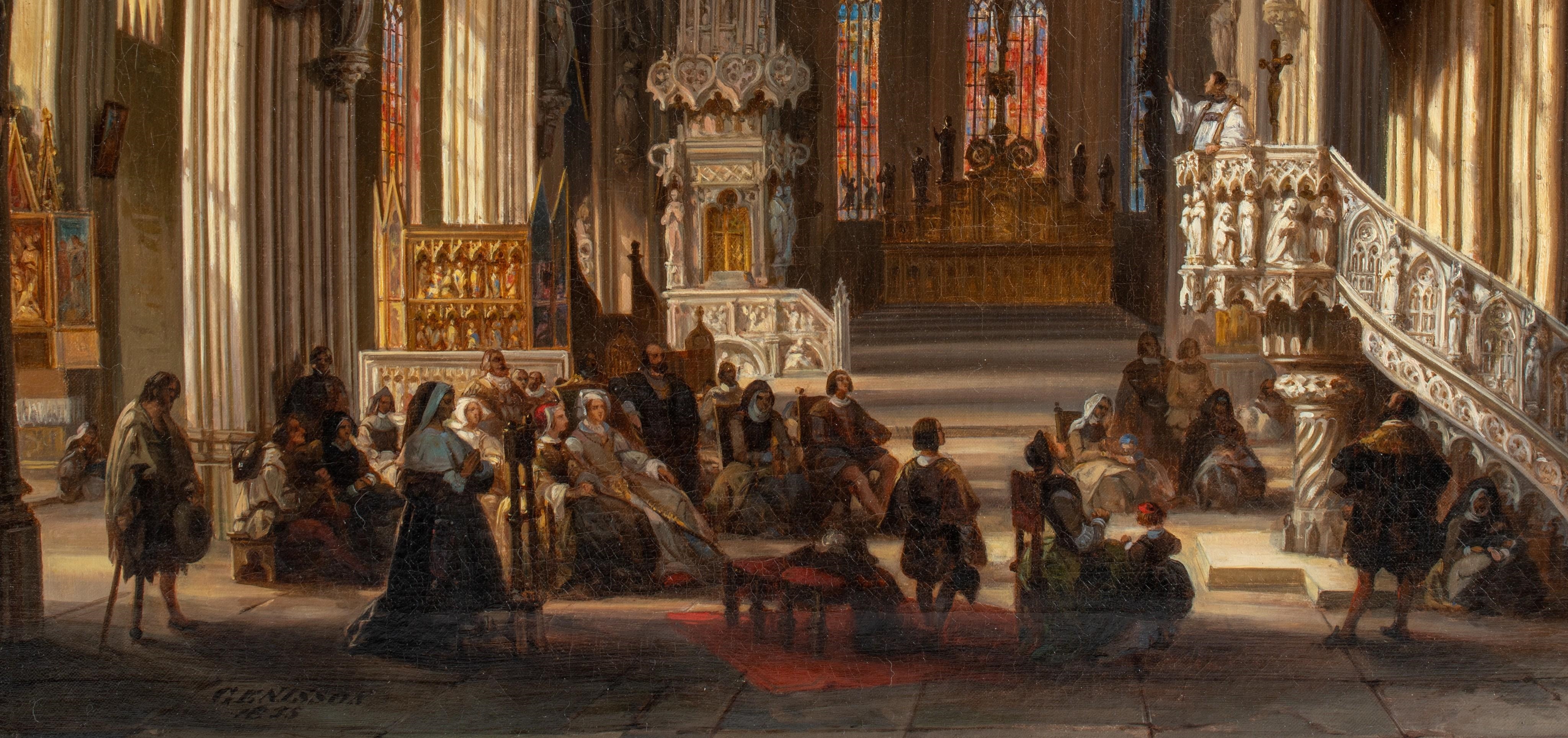 animated interior of Catholic Cathedrale by Jules Victor Genisson, 1855