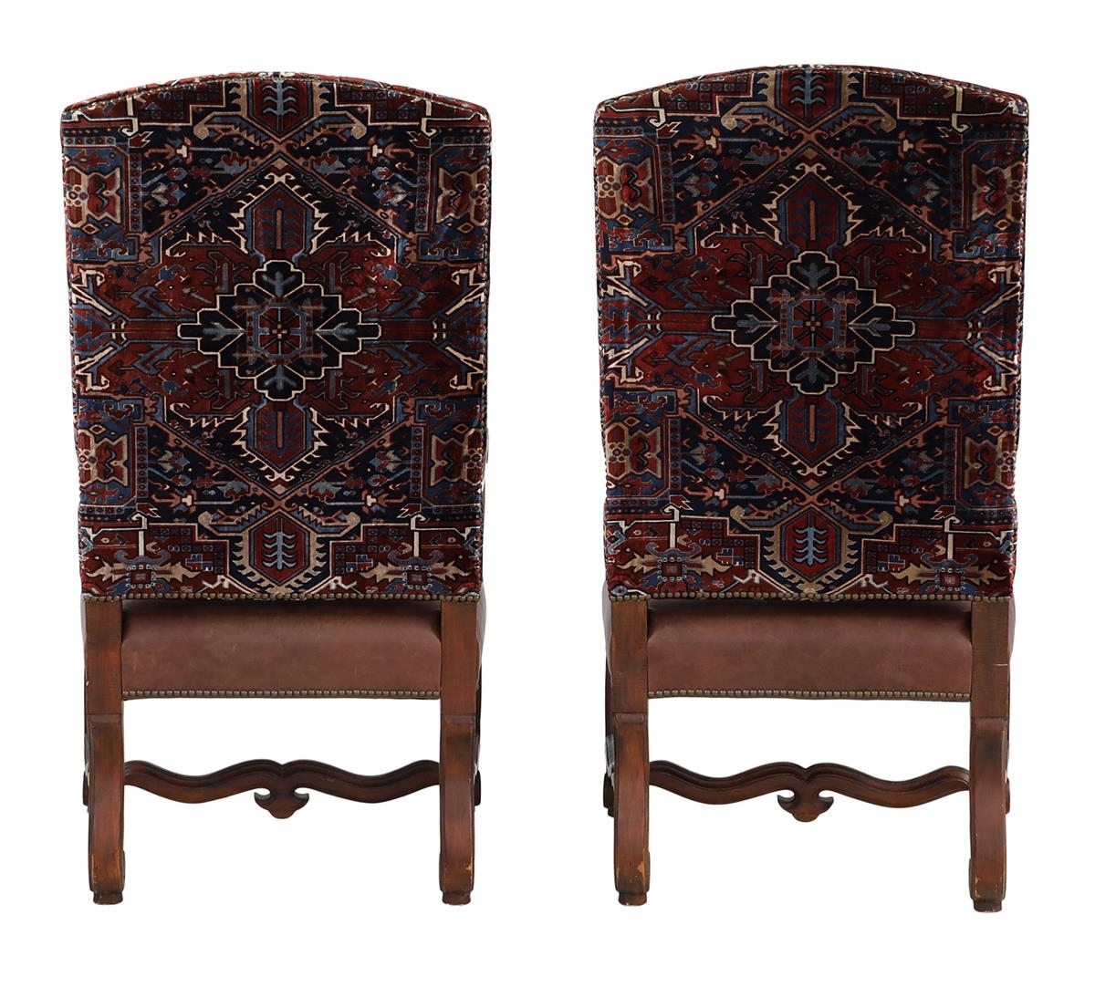 Ralph Lauren Pair of Ralph Lauren Kilim Fabric and Leather Fauteuils