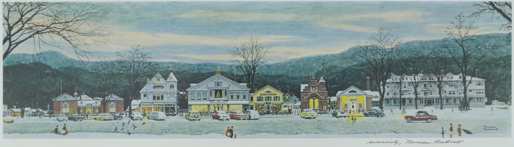 Norman Rockwell STOCKBRIDGE MAIN STREET AT CHRISTMAS MutualArt