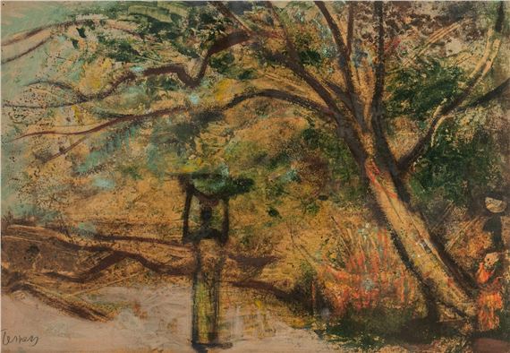 African lady underneath a tree